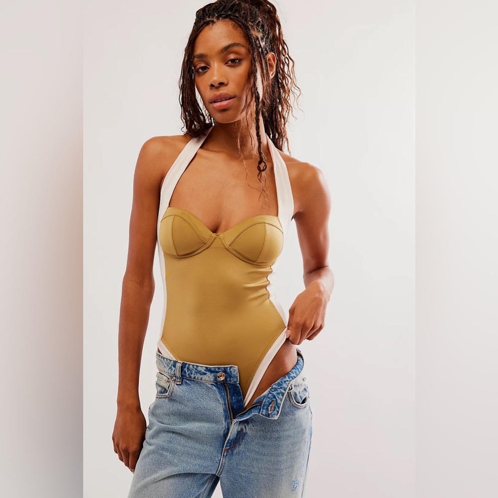 We Are HAH x Free People Pull Thru One Piece Swimsuit Bodysuit NEW XS